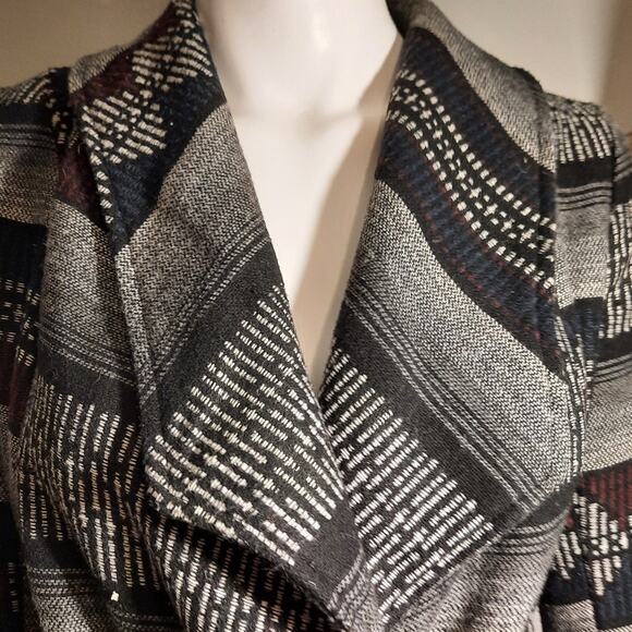 CHARLOTTE RUSSE Wool Blend Boho Southwestern Belted Cardigan Jacket M Cozycore - Picture 7 of 8